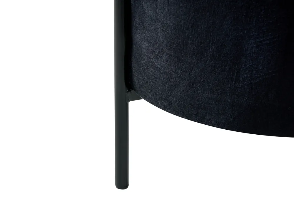 Pouf mit Stauraum WENONA Samtstoff Schwarz_1026325
