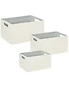 Aufbewahrungsbox 3er Set LARSA Kunstleder Beige