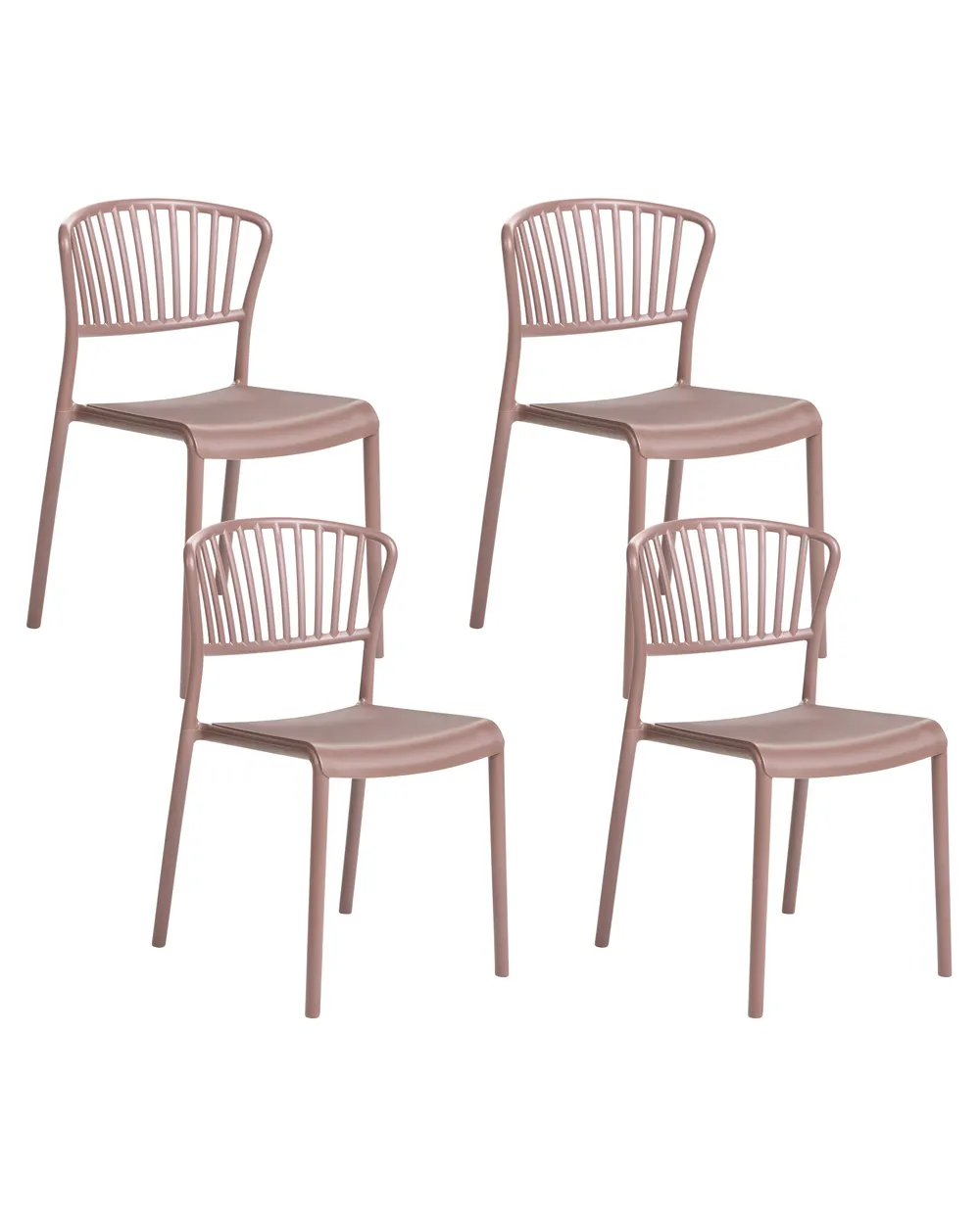 Gartenstuhl 4er Set GELA Braun