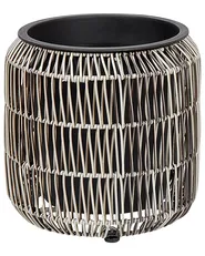 Set mit 2 Blumentöpfen BRODIEA 26/45 cm Polyrattan Hellbraun_914454