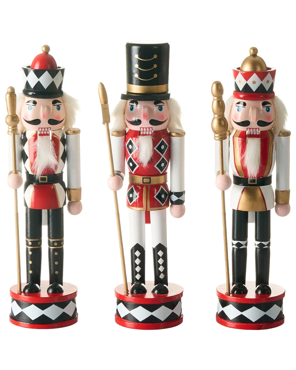 Dekofiguren 3er Set RICKLEAN 30 cm Nussknacker Rot / Weiß_1027631