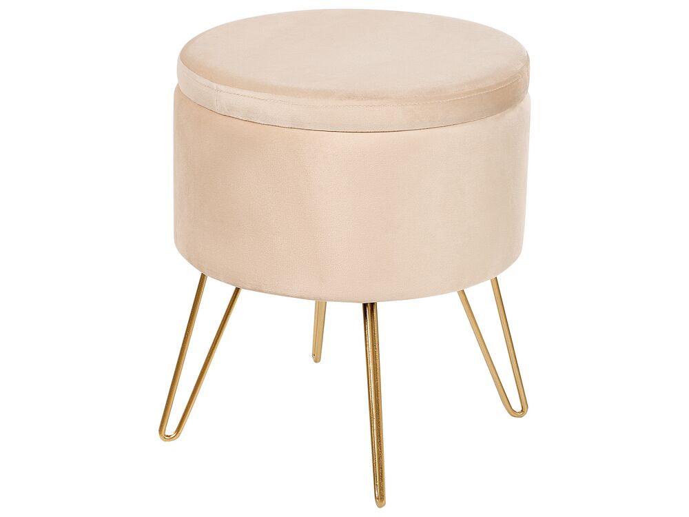 Storage Pouffe SILAS Velvet Light Beige