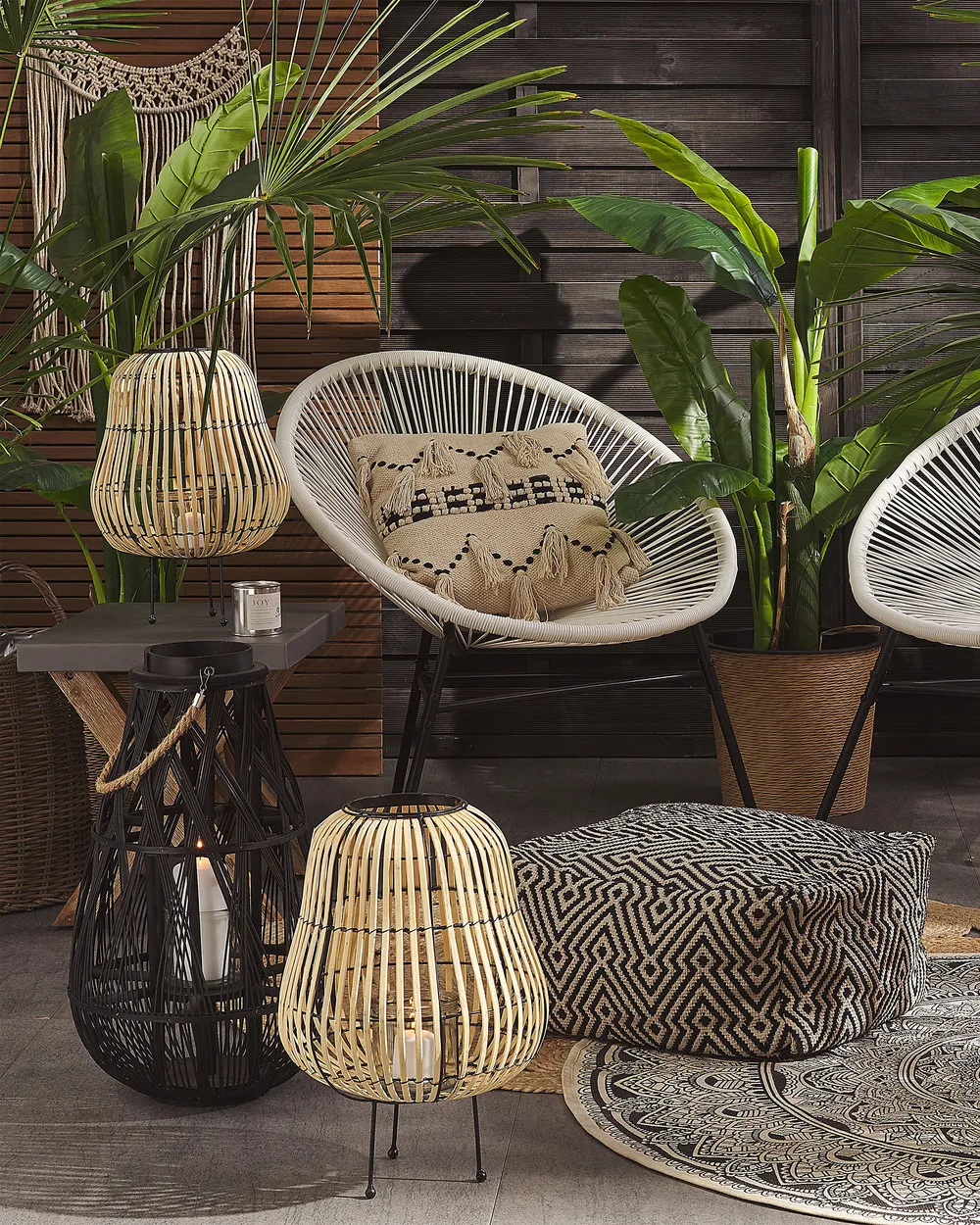 Lantern TONGA 56 cm Bamboo Black_858586