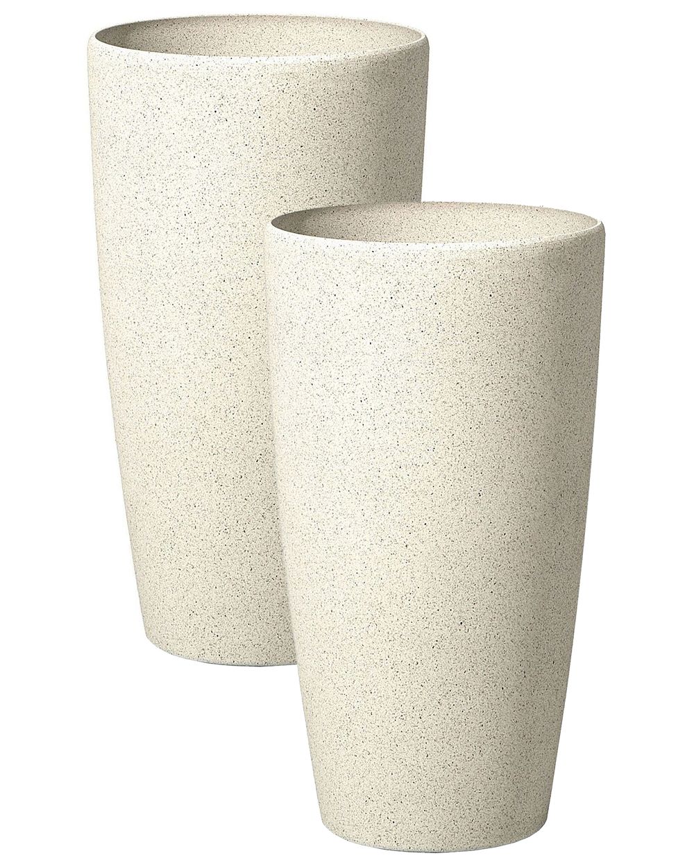 Set mit 2 Blumentöpfen ABDERA 31 cm Hellbeige