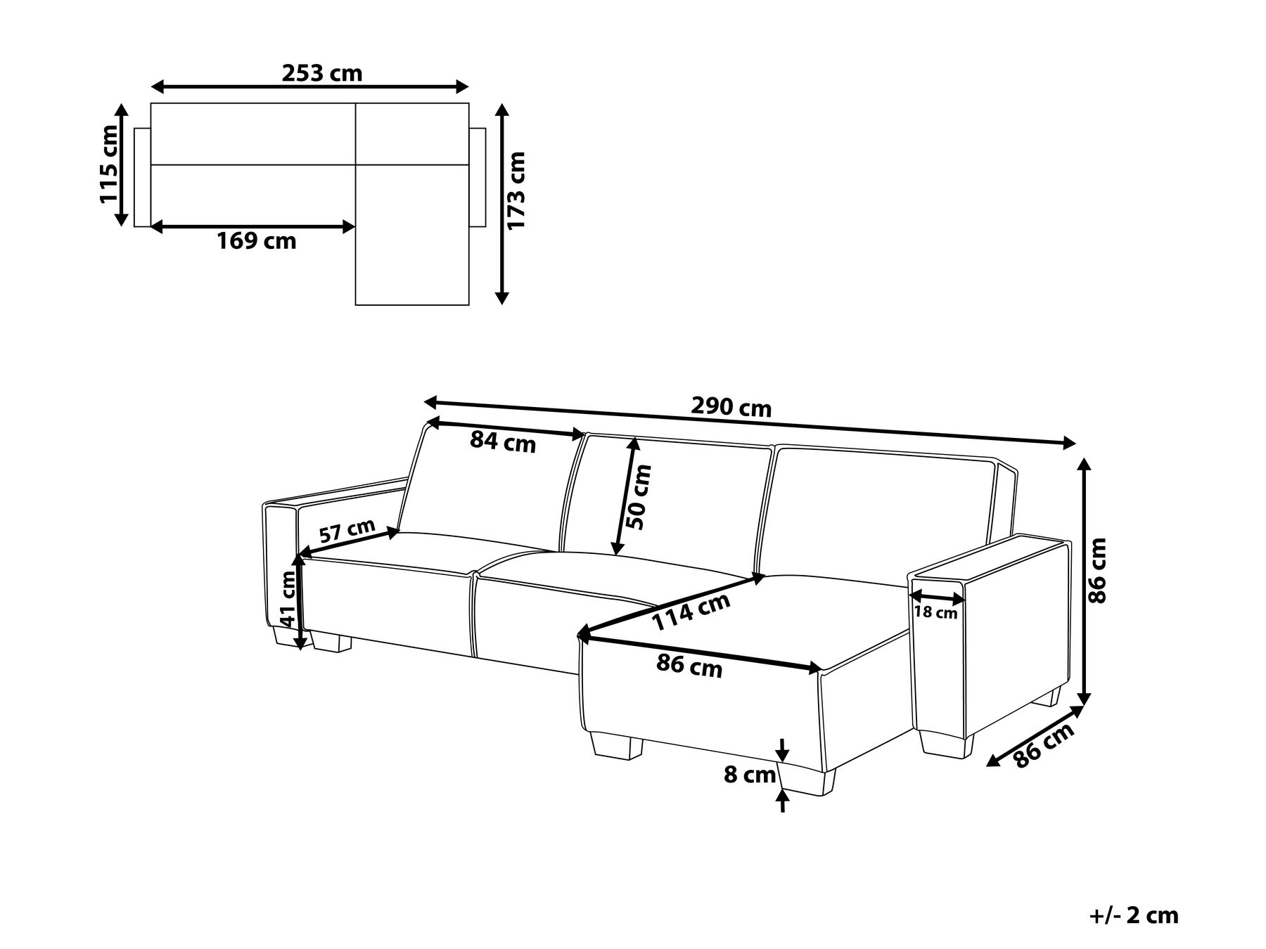 Corner Sofa Bed 3 Seater ROMEDAL Fabric Beige Left Hand_748990