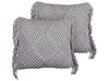 Set of 2 Decorative Cushions BESHAM 45 x 45 cm Cotton Grey Geometric Pattern