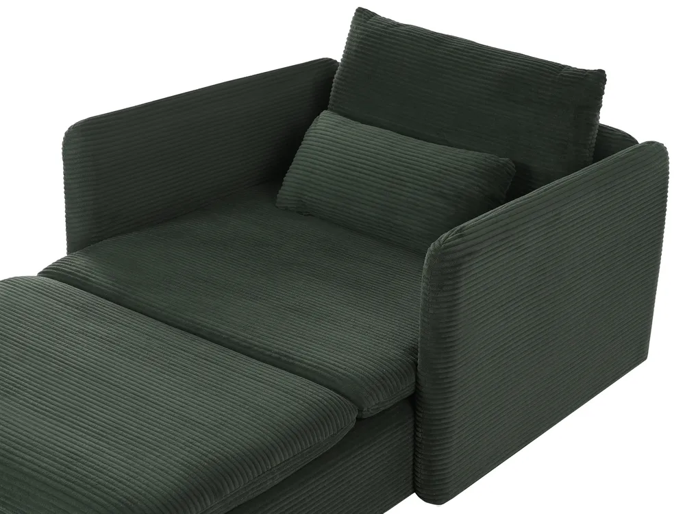 Modul Ecksofa 3-Sitzer EGERIS Cord Dunkelgrün rechtsseitig_1067199