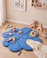 Kids Playmat ACADINE 110 x 110 cm Cotton Blue_1184076
