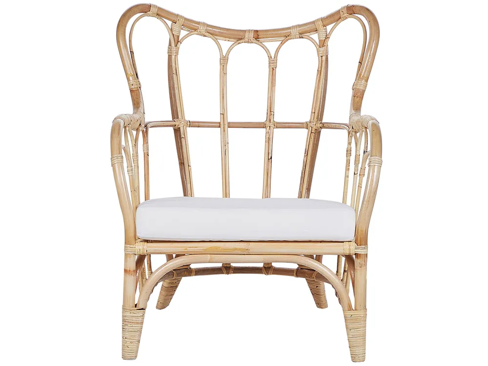 Lounge Set mit Tisch 4-Sitzer BRINDISI Rattan Naturfarben_796593