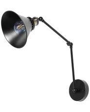 Set of 2 Wall Lamps NARVA Adjustable Metal Black_768293