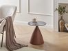Side Table CORELLA Tempered Glass Brown/ Black