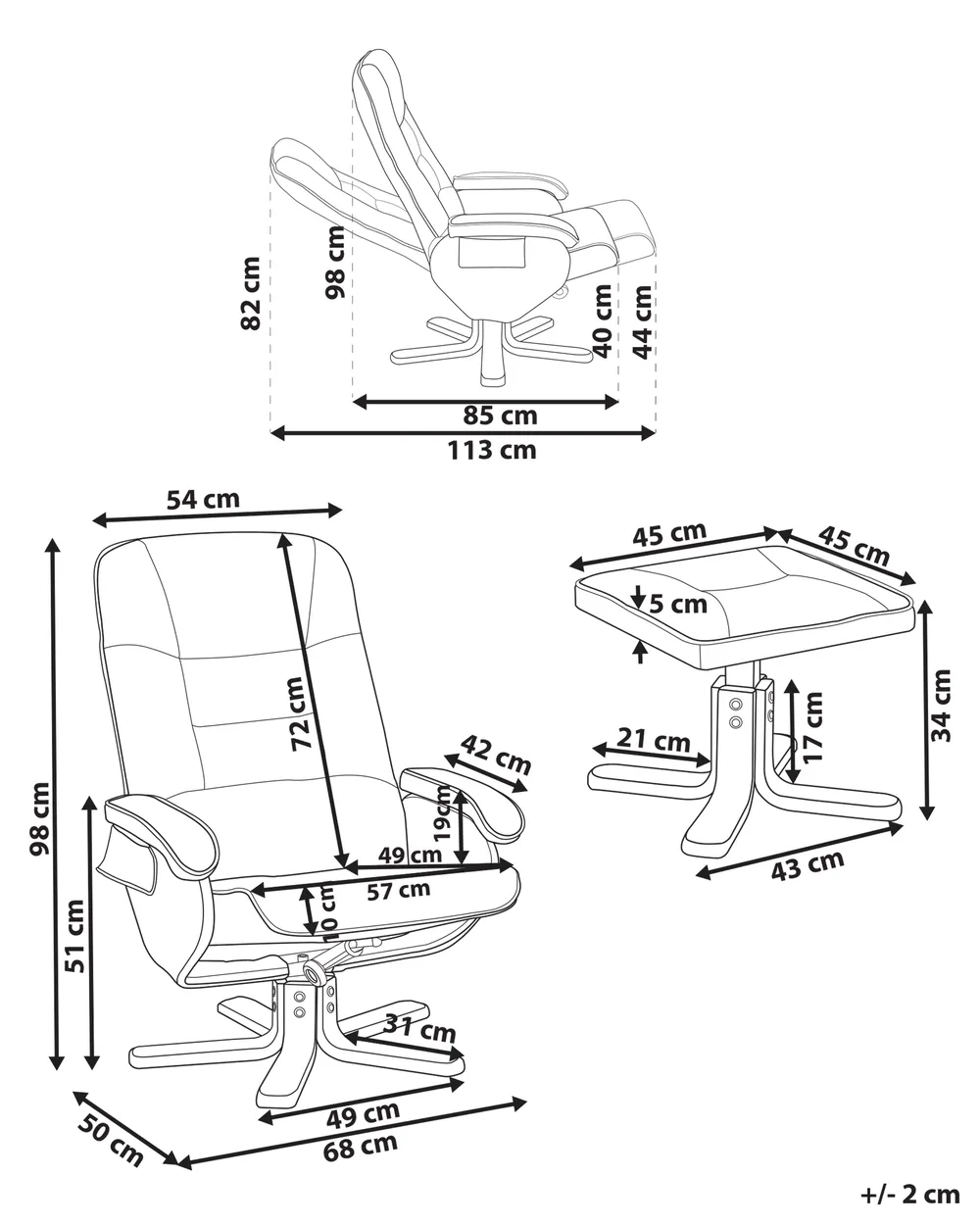 Massage Chair RELAXPRO with Footstool Faux Leather Light Beige_964876