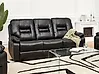 Sofa manuell verstellbar 3-Sitzer BERGEN Kunstleder Schwarz