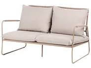 Garden Lounge Set with Table 4 Seater ACCEGLIO Metal Beige_1090942