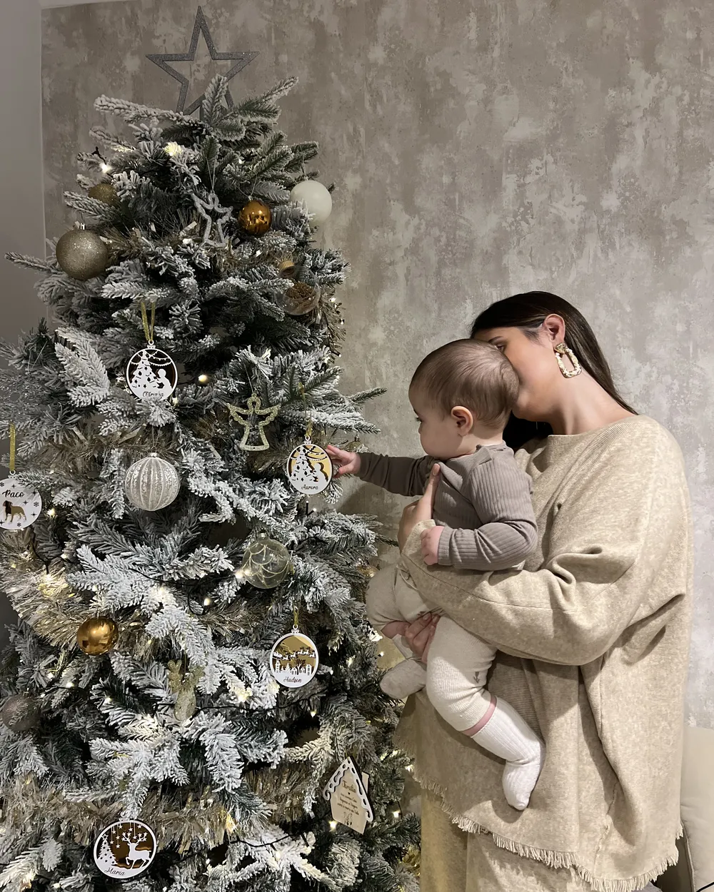 Künstlicher Weihnachtsbaum mit Schnee TOMICHI 210 cm Weiß_903052