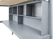 Hochbett mit Schreibtisch Kiefernholz FOUCAMONT 90 x 200 cm Grau_964321