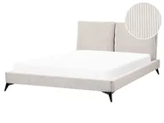 Bett mit Lattenrost Cord MELLE 160 x 200 cm Hellbeige_882216