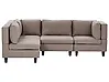 Modul Ecksofa 4-Sitzer UNSTAD Stoff Braun rechtsseitig