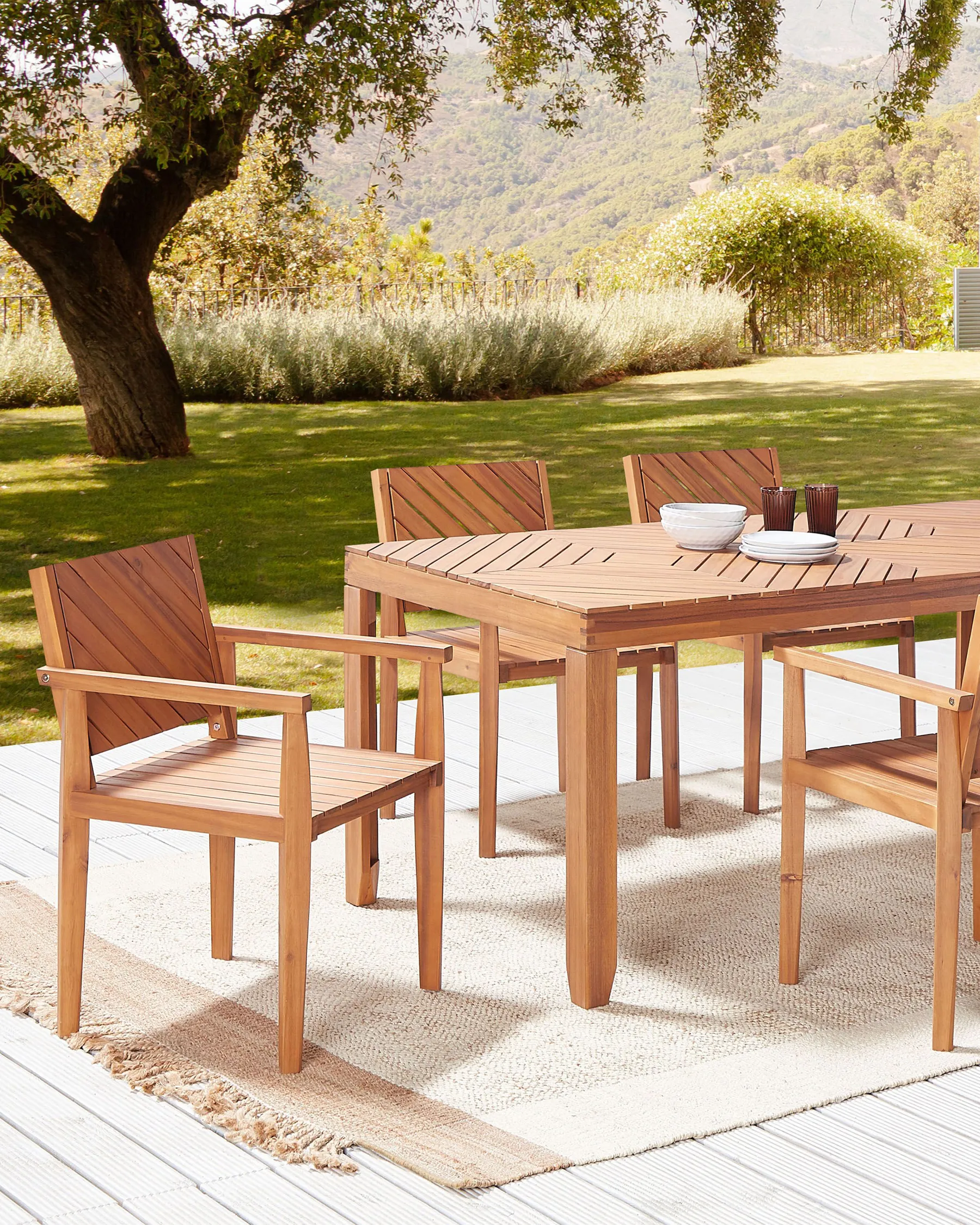 Set of 6 Garden Chairs BARATTI Acacia Wood Brown_869030