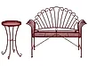 Bistro Set CAVINIA Metal Burgundy