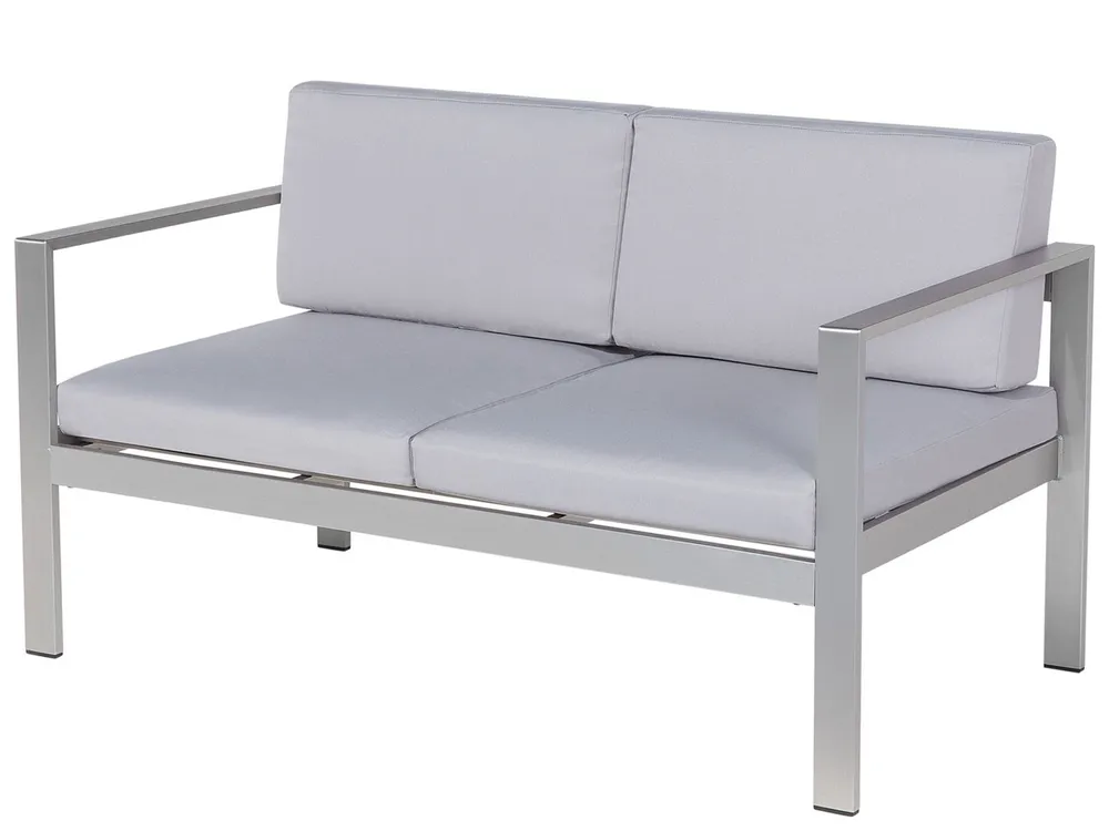 Lounge Set mit Tisch 4-Sitzer SALERNO Metall Hellgrau_679520