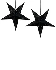 Wanddekoration 2er Set LED MOTTI 60 cm Stern Schwarz_835548