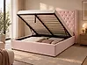 Bett mit Stauraum LUBBON Samtstoff Pastellrosa 160 x 200 cm