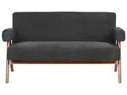 Sofa 2 Seater TAMRE Boucle Black/ Dark Brown_1103756