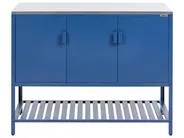 3 Piece Outdoor Kitchen Set with Sink MAENZA Blue Metal_1044941
