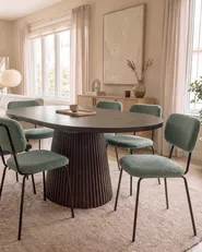 Set of 2 Chairs ADAIR Boucle Light Green_987127