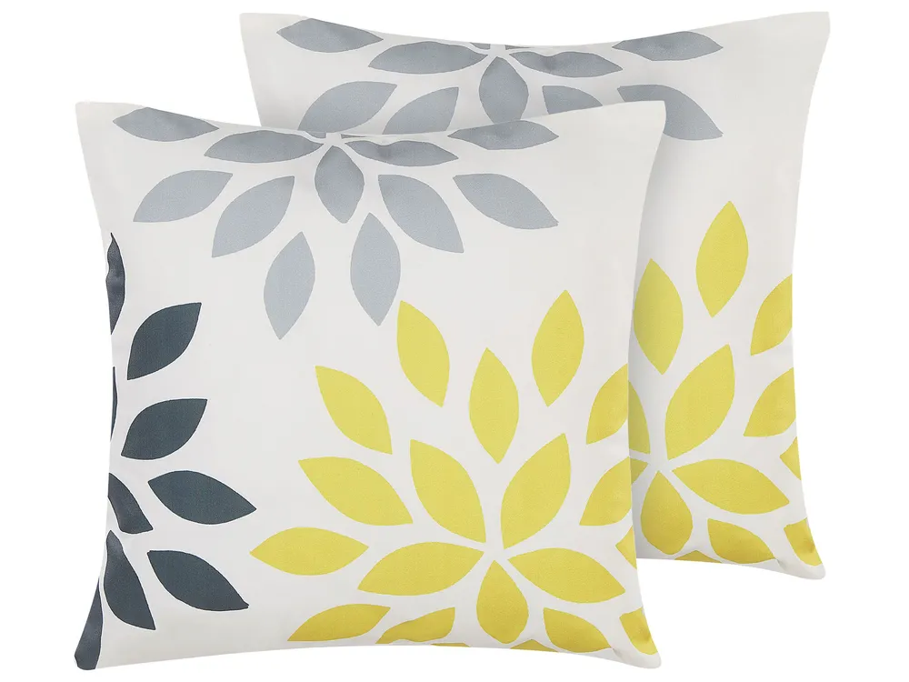 Gartenkissen 2er Set RIALE Blumenmuster 45 x 45 cm Bunt