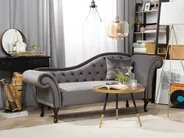 Rechtsseitige Chaiselongue LATTES Samtstoff Grau_738706