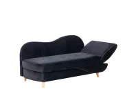 Rechtsseitige Chaiselongue MERI mit Stauraum Samtstoff Schwarz_914244