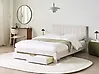 Bed with Storage Drawers LONZAC Velvet Off-White 140 x 200 cm (EU Double)