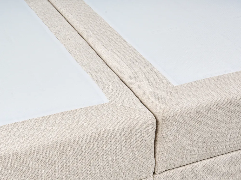 Divan Bed with Storage MAJOR Fabric Light Beige 120 x 200 cm (EU Small Double)_1028007