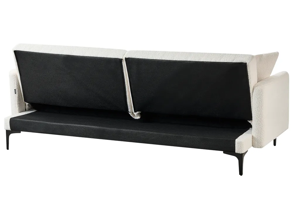 Schlafsofa 3-Sitzer LUCAN Bouclé Cremeweiß_914809
