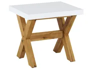 Gartenmöbel Set mit Bänken und Hockern 8-Sitzer OLBIA Beton Weiß_829730