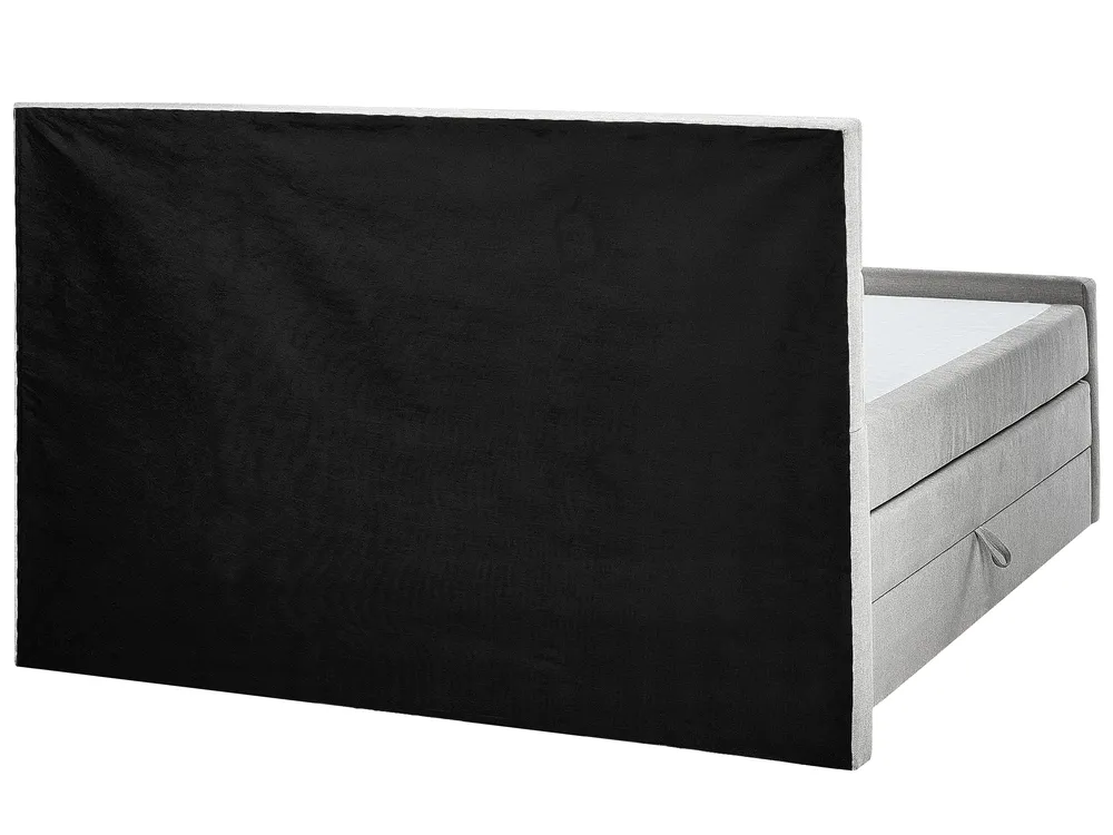 Boxspringbett mit Stauraum ARISTOCRAT Stoff Hellgrau 160 x 200 cm_873793