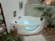 Corner Hot Tub with LED TOCOA 1900 x 1380 mm White_795803