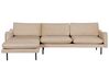Ecksofa 4-Sitzer VINTERBRO Samtstoff Beige rechtsseitig