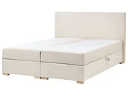 Divan Bed with Storage MAJOR Fabric Light Beige 160 x 200 cm (EU King Size)_1028034
