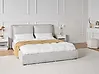 Bett mit Lattenrost Stoff BAJONNA 160 x 200 cm Hellgrau