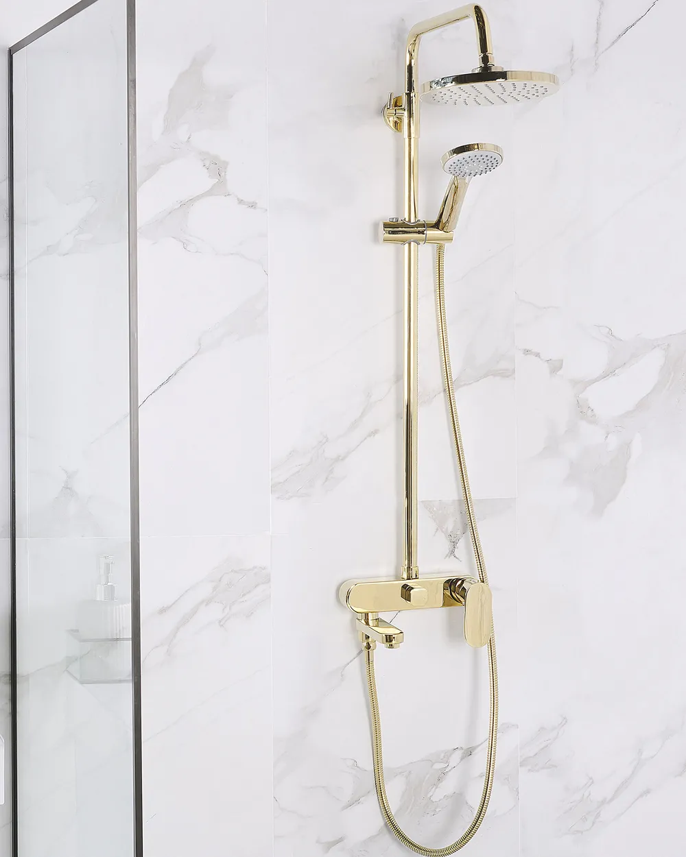 Duschsystem mit Mischbatterie und Regenbrause GURARA Gold