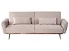 Schlafsofa 3-Sitzer EINA Samtstoff Taupe
