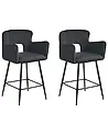 Set mit 2 Barstühlen SANILAC Samtstoff Schwarz