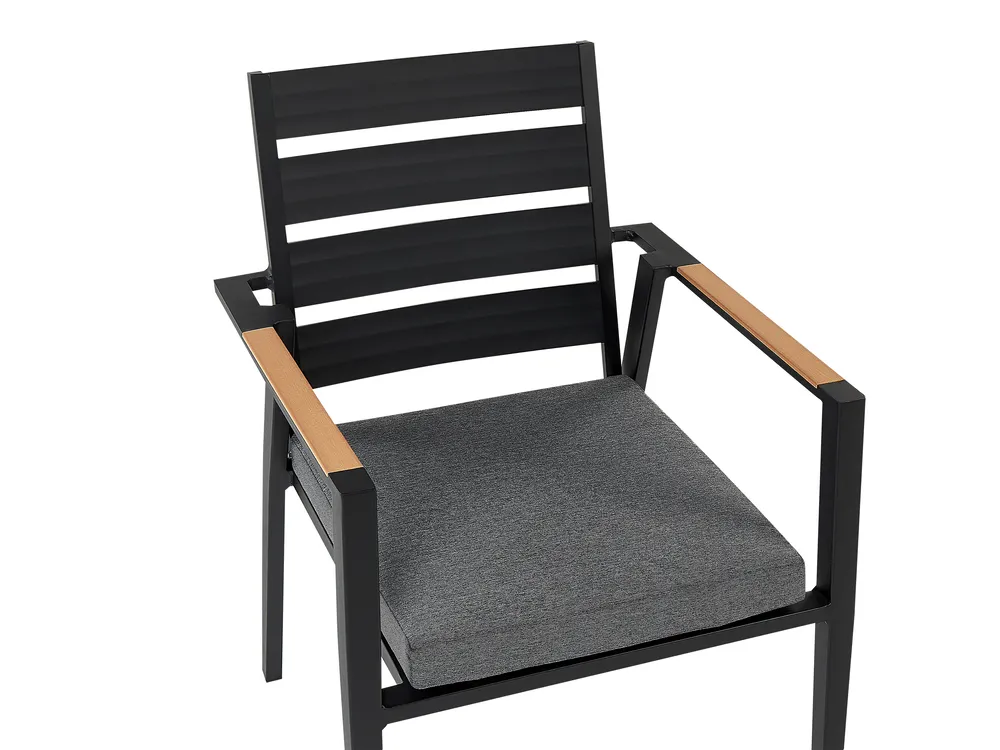 Garden Dining Set 6 Seater VALCANETTO/TAVIANO Metal Black_846161
