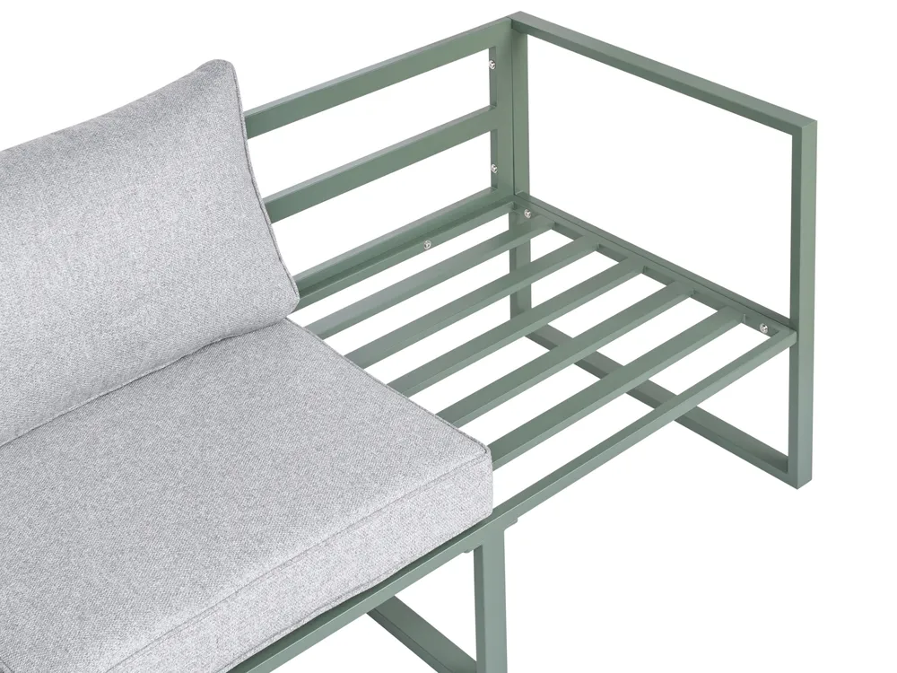 Garten Ecksofa mit Tisch 3-Sitzer OLANG Metall Grün_1079971