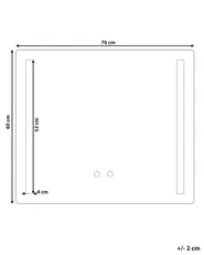 LED-Badezimmer-Spiegel LIRAC 70 cm 60 cm Silber_756935