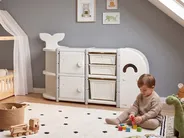Spielzeugaufbewahrung WHALAN Wal 83 cm Beige_1120822