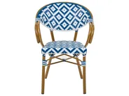 Gartenmöbel Set 4-Sitzer CASPRI Polyrattan Blau / Weiß_1090697